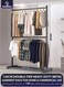 Double Rod Clothing Rack Heavy Duty Dual Layer Clothes Drying Stand Garment Organizer Open Armoire with 2 Tier Hanger Rails and Bottom Storage Shelf, Strong 25mm Steel Pipes, 60kg Load Large Capacity Featuring Two Horizontal Bars for Hanging Clothes, Laundry Room, Balcony, Bedroom Sheets, Quilts, Blanket, Coats, Skirts, Shirts, Hats, Sweaters Holder 120cm
