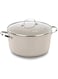 Korkmaz Granita Forged Aluminium Casserole Pot   Granite Coating Induction Base Cookware   Aluminum Soup Pot With Glass Lid 24x12.5cm / 5.0l.