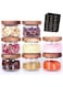 Tzerotone 8 Pcs Spice Containers - 8.5oz Glass Spice Jars With Acacia Airtight Lid and Labels - Stackable Empty Round Spice Bottles for kitchen Seasoning, coffee bean, tea, suger, herbs
