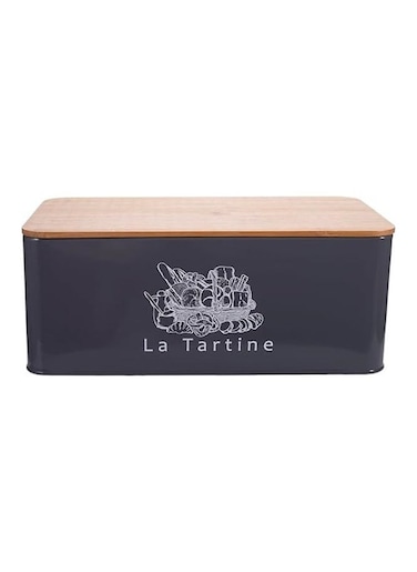 Modern Metal Bread Box with Bamboo Cutting Board Lid Bread Storage Container for Kitchen Counter Vintage Kitchen D&eacute;cor Organizer Elegant Bread Organizer Large Bread Tin