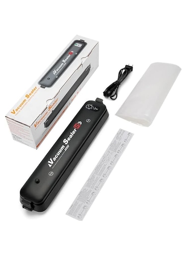 Dubai Gallery Automatic Mini Type Food Vacuum Sealer With 15 Pocket Black 37.00 X 5.50 X 7.00Cm AMZ-N43315701A