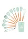 11-Piece Silicone Cooking Utensil Set With Holder Mint Green 12X12X33cm