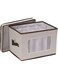 Household Essentials Natural 544 Stemware Storage Box With Lid And Handles   Champagne Glasses Canvas Brown Trim