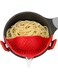 Pasta Strainer, Pot Strainer Clip on Silicone &acirc;&euro;&ldquo; Adjustable Clip on Strainer for Pots, Strainers and Colanders, Silicone Strainer, Food Strainer, Pasta Drainer, Colander (Red)