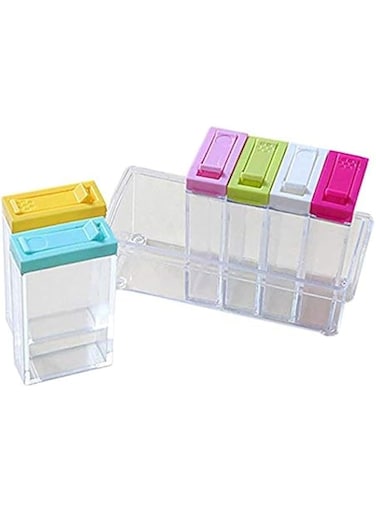 YUKE Mug Bottle Transparent Spice Storage Containers, Set of 6 Seasoning Shaker Spice Jars Kitchen Condiment Bottles with Small/Large 2 Types Flask