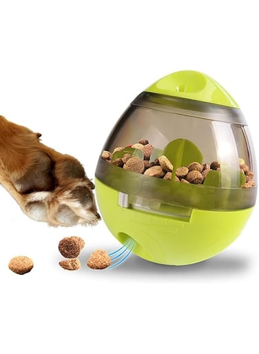 Mumoo Bear Treat Dispensing Dog Toy - Dog Treat Ball/Food Dispenser/Interactive Toys/Slow Eating Treat Ball for Small Medium Dogs and Cats (Green)
