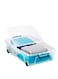 Made in UK, Plastic Underbed Storage Box with Wheels, Storage box with Lid and Handle, 35 liters- 69.5 L X 45.5 W X 18 H cm, STR-XW696-CLR/CLR-EX