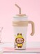 700ml Cute Cartoon Pattern Labubu Tumbler with Handle and Straw Lid Leak-proof Silicone Boot Straw Cover Cap Travel Coffee Mug Stainless Steel Water Bottle Insulated Cup for Hot Cold Beverages