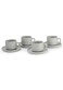 Stoneware OSLO 8-Piece Tea Cup &amp; Saucer Set-250ml - Serves 4, Includes 4 x 250ml Tea Cups, 4 x Matching Saucers, Elegant Green Nordic Style Ceramic Crockery