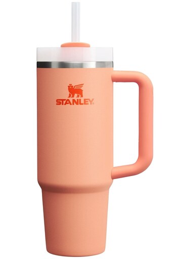 40oz Quencher H2.0 Tumbler with Straw and Handle &acirc;&euro;&ldquo; Nectarine Color &acirc;&euro;&ldquo; Vacuum Insulated Stainless Steel Travel Mug with FlowState 3-Way Lid for Leak-Resistant, Splash-Free Hydration on the Go