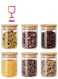 Glass Storage Jars with Natural Bamboo Lids,Food Storage Jars Containers 6oz /150 ml&iuml;&frac14;&OElig;Glass Spice Canisters with Airtight Lid for Kitchen Sugar Salt Tea Herbs Coffee Candy and More (Set of 6)