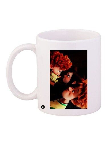 Cartoon Printed Coffee Mug White/Black/Brown 11ounce