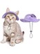 SETSBO Cat/Dog Hat for Cats Only with Adjustable String Pet Hat Small Pet for Small and Medium Cats Birthday Party Costume Decoration (Medium, Purple)