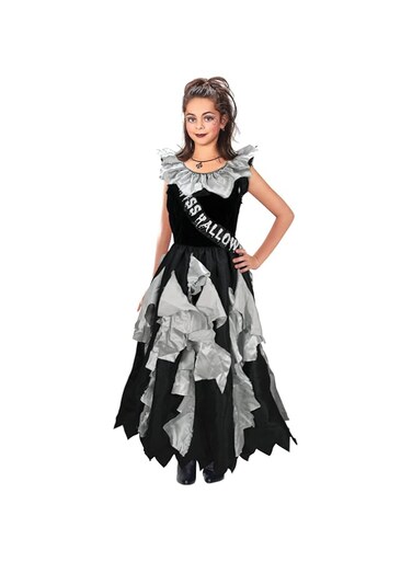 Older Girls Zombie Miss Halloween Zombie Prom Queen Corpse Bride Horror Scary Fancy Dress Costume Outfit (8-10 years)