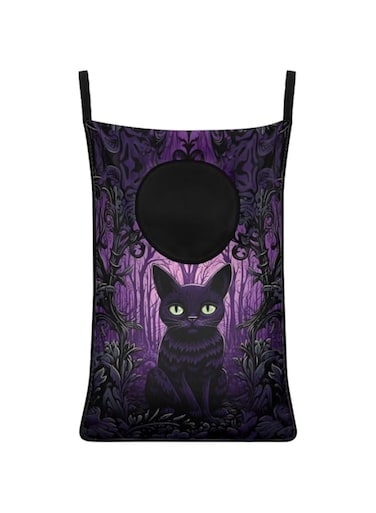 Zanxiantu Halloween Hanging Laundry Hamper Cat Purple Hanging Hamper Dirty Clothes Storage Over The Door Laundry Bag for Dorm Bathroom Home Travel