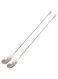 15.7&ldquo; Extra Long Cocktail Mixing Spoon Set Food-Grade 18/8 Stainless Steel Stirrer Spiral Pattern Bar Cocktail Shaker Spoon for Ice Cream Smoothies Malts Milkshakes Juice Coffee Tea Drink - Set of 2