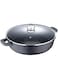 Bergner Classic Novum Shallow Pot With Lid 28X7.5Cm, Aluminum, Induction Bottom, Marble+ Non-Stick Coating, Black