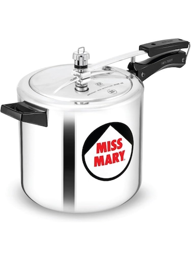 Miss Mary Aluminium Pressure Cooker with Inner Lid (MM70), Silver Silver 7Liters