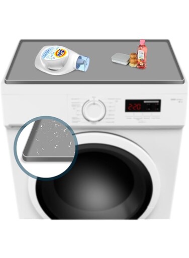 MONVIE Washer and Dryer Covers for the Top, 23.6" x 23.6" Washing Machine Cover, Leak-proof Protective Silicone Mat with Raised Edge for Washer/Dryer Top Protector for Laundry Room