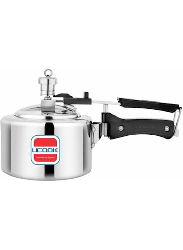 UCOOK Chhotu Premier Plus Aluminium Induction Base Inner Lid Pressure Cooker, 1 Litre, Silver
