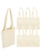 6 Pack 15.7"x15.7" Reusable Cotton Canvas Tote Bag Designer Grocery Shopping Bags Convenient for Everyday Shopping Perfect for Crafting Decorating beige, L