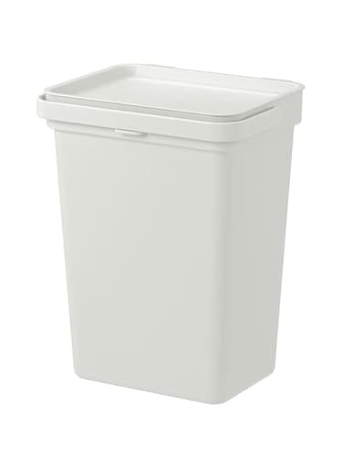 AL ARQAM IKEA H&Aring;LLBAR Bin with lid, light grey, 10 Liter