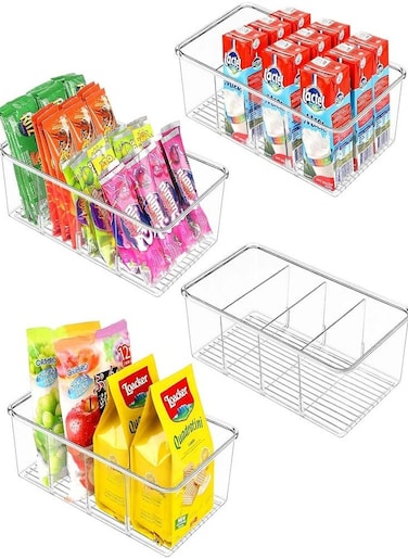 4pcs Food Storage Organizer Bins for Pantry Kitchen