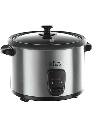 Russell Hobbs (19750) Rice Cooker - 700W, 1.8L, 10 Cups Capacity, Keep Warm, Steaming Tray, Stainless Steel, 1-Year Warranty