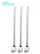 3Pcs Reusable Stainless Steel Straw Spoon Set - Eco-Friendly Drinkware Accessories for Home, Travel &amp; Parties