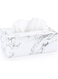 Sumnacon Rectangular Leather Tissue Box Cover - Stylish Tissue Box Holder with Magnetic Bottom, Decorative PU Tissue Box for Vanity Dresser Night Stand Table Countertop Home Office Car, Marble White