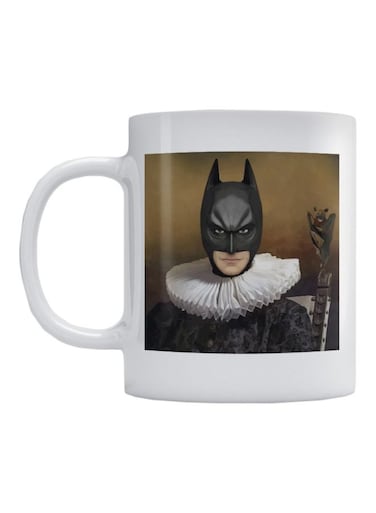 Batman Printed Coffee Mug White/Black/Brown 350ml