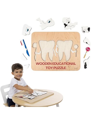 Wooden Educational Toy Puzzle - Learning &amp; Education Toys - Gift Toddler Toys for Girls &amp; Boys - Puzzle Baby Montessori Educational Toys 1-2 years old