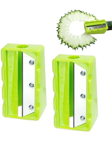 CHIC Carrot Cucumber Sharpener Peeler ,Ultra-Thin Stainless Steel Food Facial Beauty Cucumber Slicer With Mini Mirror, Kitchen Fruit Vegetable Tools Knife(2PCS)