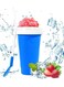 Maker Cup Magic Quick Frozen Smoothies Cup Portable Silica Freeze Mug Ice Cream Maker with Dome Lids Spoon (400ml Blue)