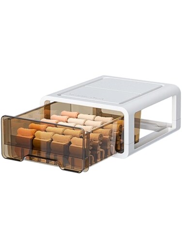 NALACAL Socks Drawer Organizer Divider, 15 Cell Closet Organizer for Clothing, Stackable Plastic Bins, Dresser Organizer Bins for Bedroom, Folding Storage Box for Underwear Socks Panties Ties Lingerie