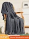 Knitted Throw Blankets, tassel sofa cover blanket, geometric pattern air conditioning blanket, portable and soft, suitable for beds, sofas, travel, camping, 130 * 170cm,grey