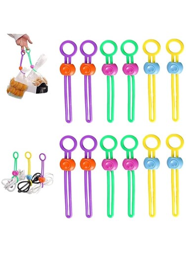 JCD Multi-Purpose Sealer Clips, Reusable Food Clips Sealing Tape Closure Clips, Multipurpose Sealer Cord Organizer for Sealing Food Bags Nd Organizing Wires 12PCS