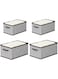 JANNAH Set Of 4 Storage Boxes For Clothes Closet Organizer Foldable With Waterproof Material (Style - A)