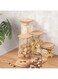 Square Boro Glass Storage Jars With Bamboo Lids Airtight Glass Jars Clear Food Storage Container Jar- Food Kitchen Canisters Sets For Spaghetti Snack Cereal Storage Wy060-2