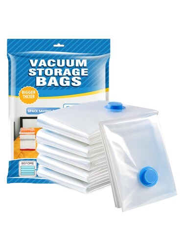 Storage Bags e Saver Vacuum Storage Bags Reusable Clothes Storage Bags Vacuum Seal Bags for Clothing Comforters Blankets Bedding Storage e Bags Pump Not Included (Jumbo 6PCS)