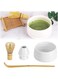 4-Piece Japanese Style Traditional Handmade Matcha Tea Whisk and Glass Bowl Tool Gift Kit