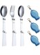3PCS Folding Stainless Steel Cutlery Set with Storage Boxes for Camping and Travel