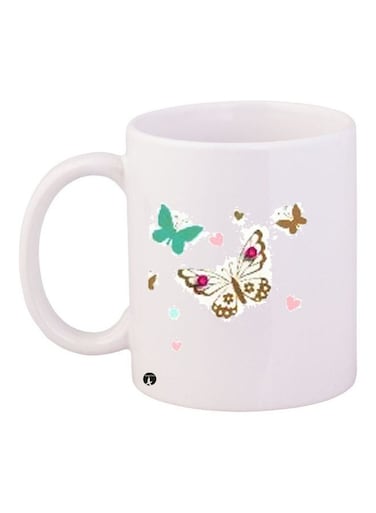 Printed Ceramic Coffee Mug White
