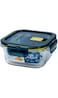 Mondex Borosilicate Glass Square Food Saver Food Storage Container Lunchbox with 500ml Capacity, Openable and Secure Air Vent, Silicone Seal, Plastic Lid