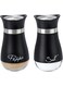 Tufexigo Salt and Pepper Shakers Set,4 oz Glass Bottom Salt Pepper Shaker with Stainless Steel Lid for Kitchen Gadgets Cooking Table, RV, Camp,BBQ Refillable Design (Black)