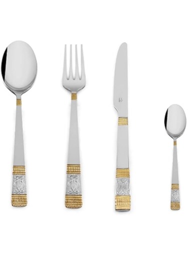 FNS Jessica Cutlery Set 24Pcs Gold/Steel With Box