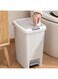 U-HOOME Kitchen Trash Can with Lid Soft Close, 20 Liter Waste Bin, Dustbin for Kitchen, Rectangular Garbage Can With Soft-Close Foot Pedal, Trash Bins for Toilet, Office, Bedroom, White (20 L)