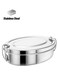 3-Pieces Oval Stainless Steel Lunch Box silver 17cm