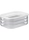 Mepal Cold Meat Boxes for Fridge with 3 Layers - Sausage Storage Fridge with Lid - Suitable for Storing Meat Products - Fridge Organiser Cold Cuts - 3 x 550 ml - White