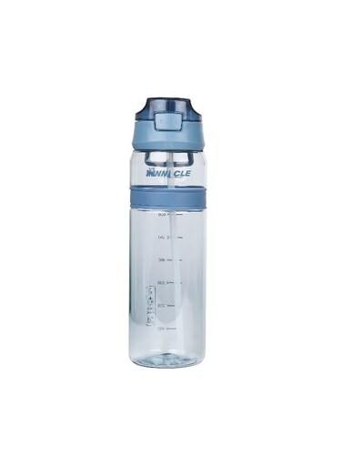 Pinnacle Quench Hydration Bottle (700ML,Blue)  Motivational Water Bottle with Sipper, One-Handed Operation, Hydration Tracker &amp; Flip Top Lid Ideal for School, Office, Sport, College, Home,Travel